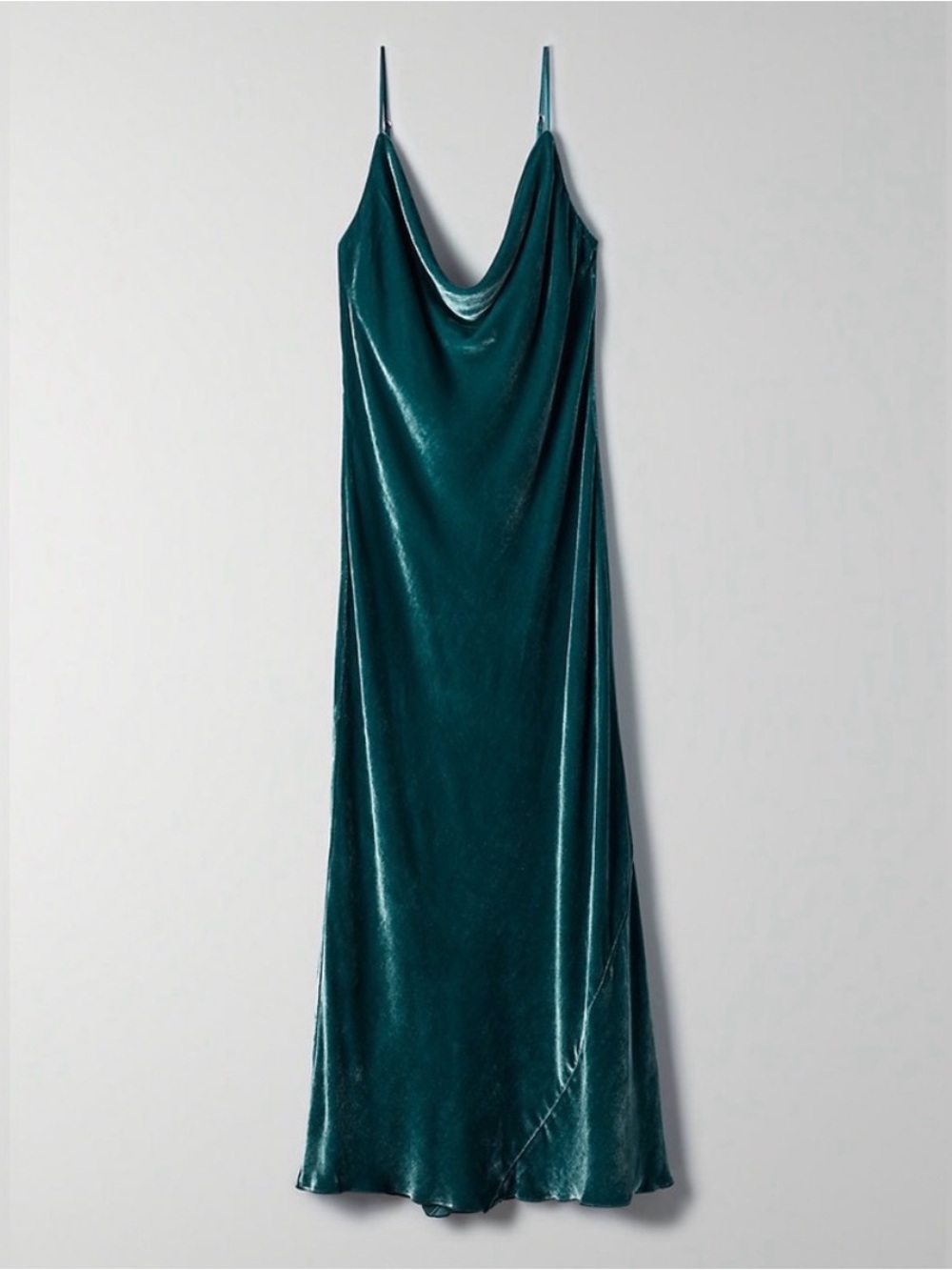 Wilfred Aritzia Velvet Canto Dress in Marine - Teal Blue Green